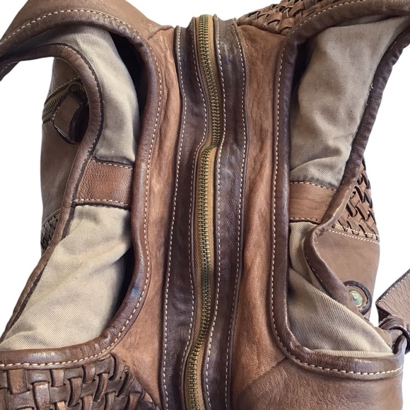 Langellotti Woven Genuine Leather Hobo Bag Made In Italy - Picture 10 of 14